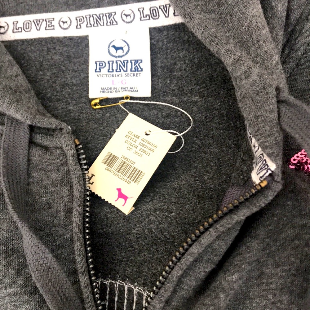 Vintage Vs Pink set rare Bling Jacket hoodie and pants set y2k - Picture 6 of 16